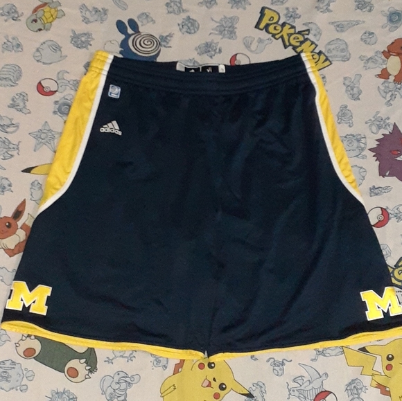 Y2K Team Issued Adidas Michigan Wolverines Vintage Basketball Jersey Shorts
